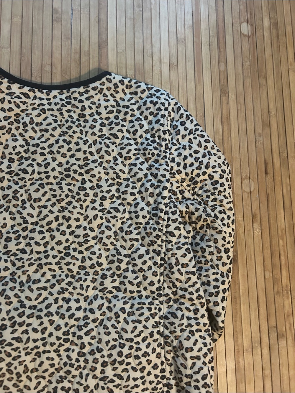 Talbots Women's Sz M Cottagecore Grabdmacore Quilted Cheetah Print Coat Jacket - Picture 13 of 16